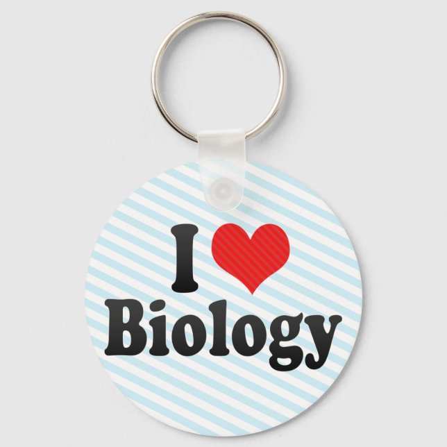 Porte-clés J'aime la biologie (Recto)