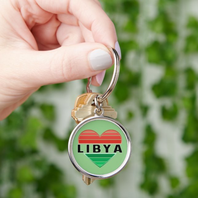 Porte-clés J'aime la Libye, le coeur libyen (main)