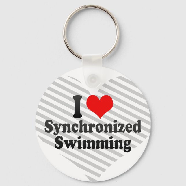 Porte-clés J'aime la natation synchronisée (Recto)
