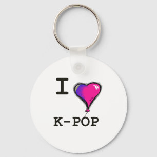 Porte-clés J'aime la pièce en t de T-shirt de K-POP