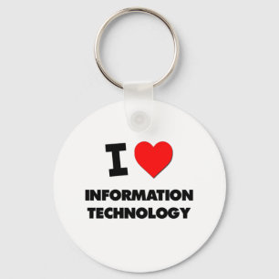 Porte-clés J'aime la technologie de l'information