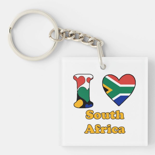 Porte-clés J'aime l'Afrique du Sud (Devant)