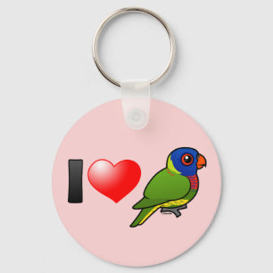 Porte-clés J'aime l'arc-en-ciel Lorikeets