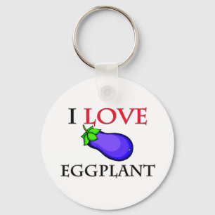 Porte-clés J'aime l'aubergine