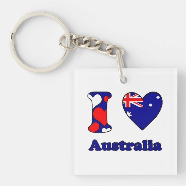 Porte-clés J'aime l'Australie (Devant)