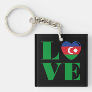 Porte-clés J'aime l'Azerbaïdjan