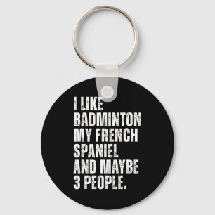 Porte-clés J'aime le badminton Mon épagneul français propriét