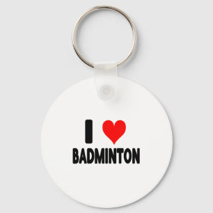 Porte-clés J'aime le badminton - Terrain de badminton Joueur 
