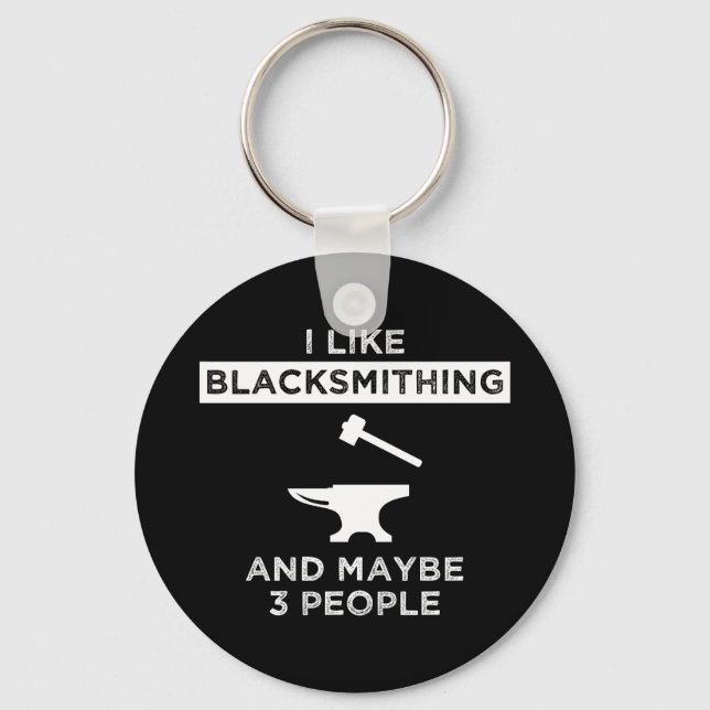 Porte-clés J'Aime Le Blacksmier Et Peut-Être 3 Personnes (Recto)