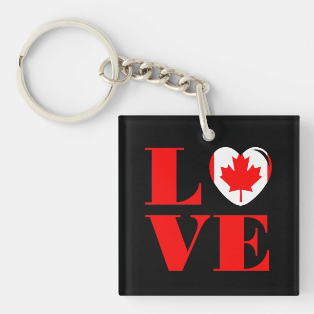 Porte-clés J'aime le Canada (Devant)