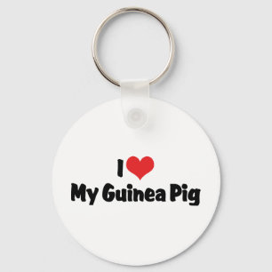 Porte-clés J'aime le coeur mon cochon de Guinée