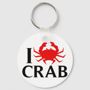 Porte-clés J'aime le crabe