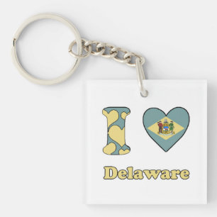 Porte-clés J'aime le Delaware