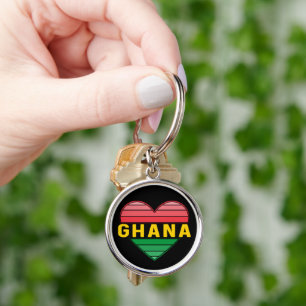Porte-clés J'aime le Ghana, le coeur ghanéen