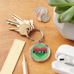 Porte-clés J'aime le Malawi, le coeur du Malawi