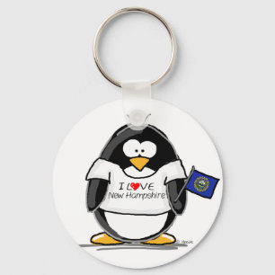 Porte-clés J'aime le pingouin du New Hampshire