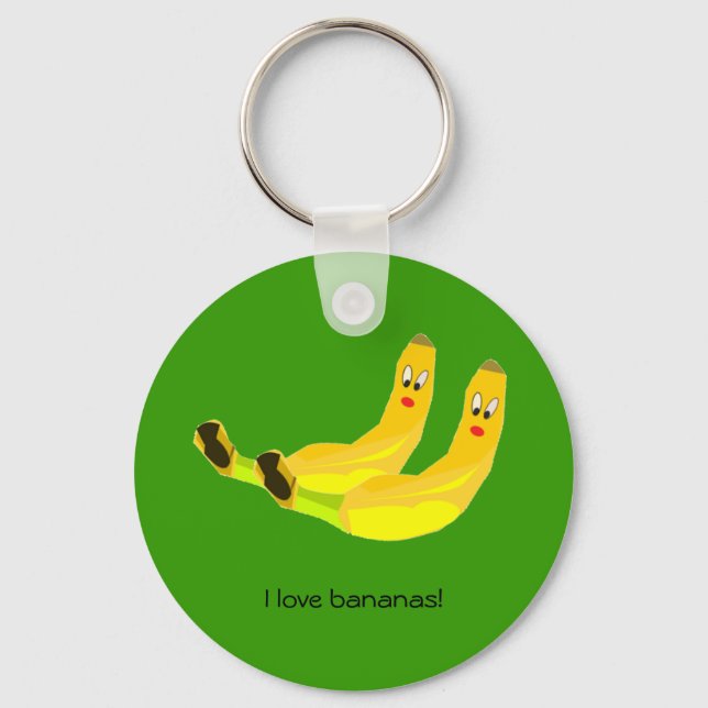 Porte-clés J'aime le Porte - clé de bananes (Recto)