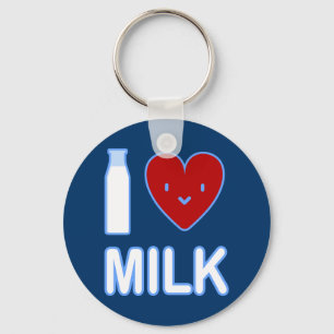 Porte-clés J'aime le Porte - clé de lait