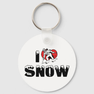 Porte-clés J'aime le Porte - clé de neige