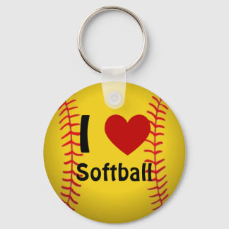Porte-clés J'aime le Porte - clé de softball