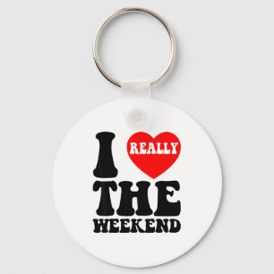 Porte-clés J'aime le week-end du cœur Cadeaux drôles de campi