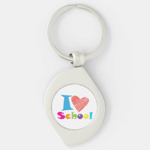 Porte-clés J'Aime L'École. Retour à l'école. Diplôme de dessi
