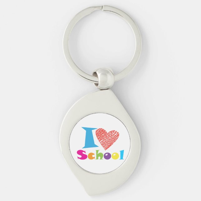 Porte-clés J'Aime L'École. Retour à l'école. Diplôme de dessi (Devant)