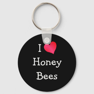 Porte-clés J'aime les abeilles de miel