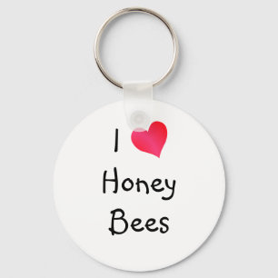 Porte-clés J'aime les abeilles de miel