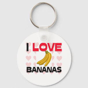 Porte-clés J'aime les bananes