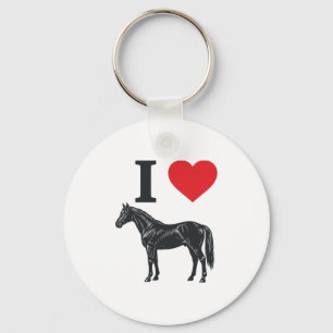 Porte-clés J'aime les chevaux vintage gravure conception de t