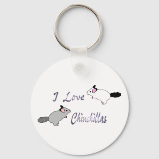 Porte-clés J'aime les chinchillas porte - clé