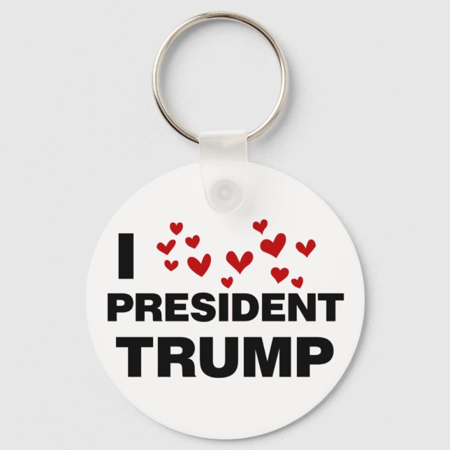 Porte-clés J'aime les coeurs du président Trump (Recto)