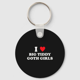 Porte-clés J'aime les filles gothiques aux gros seins drôle c