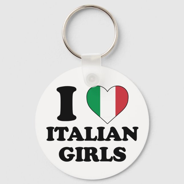 Porte-clés J'aime les filles italiennes (Recto)