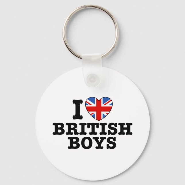 Porte-clés J'Aime Les Garçons Britanniques (Recto)