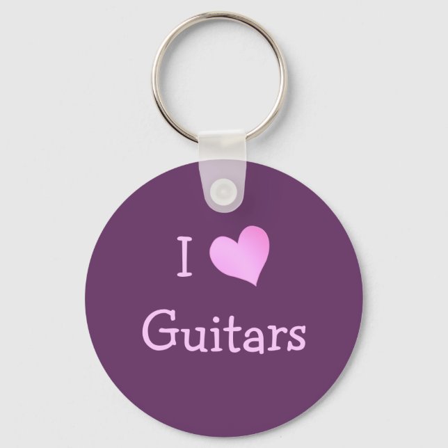 Porte-clés J'aime les guitares (Recto)