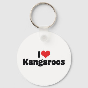 Porte-clés J'aime les kangourous à cœur - Amateur de kangouro