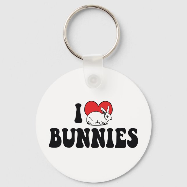 Porte-clés J'Aime Les Lapins Lapins De Coeur (Recto)
