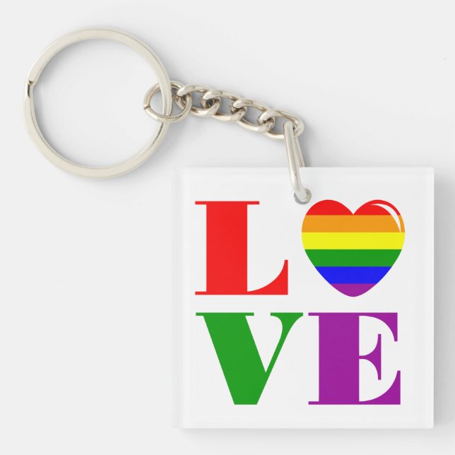 Porte-clés J'aime les LGBT (Devant)