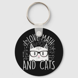 Porte-clés J'Aime Les Maths Et Les Chats Cute Kitty Chat