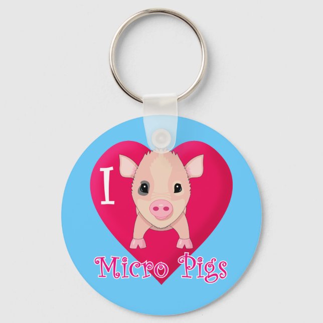 Porte-clés J'Aime Les Micro Cochons (Recto)
