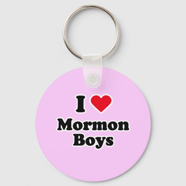 Porte-clés J'aime les mormon boys (Recto)