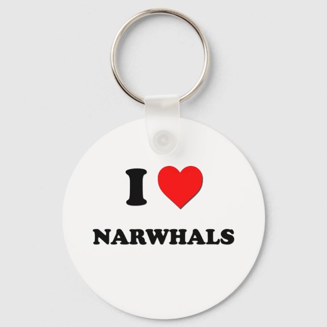 Porte-clés J'Aime Les Narwhals (Recto)