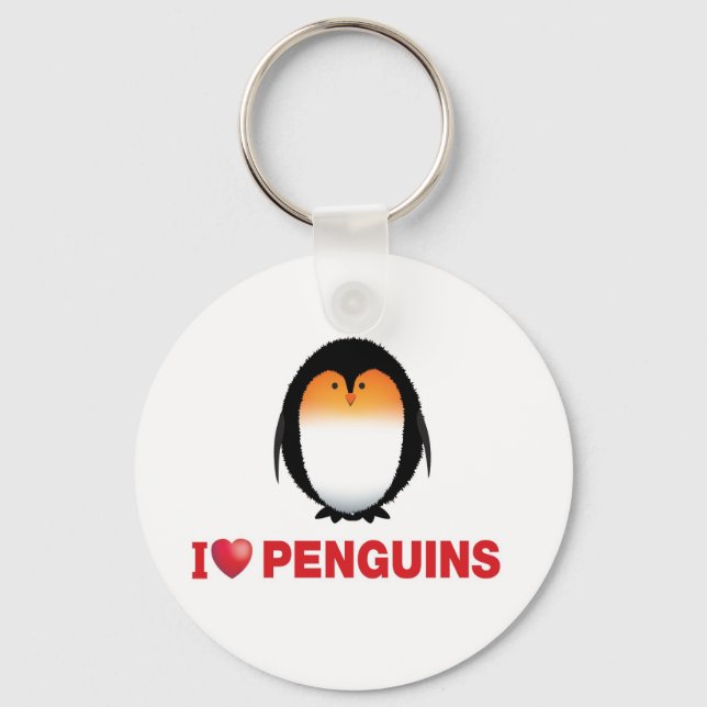 Porte-clés j'aime les pingouins (Recto)
