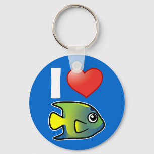 Porte-clés J'aime les poissons-anges de la Reine