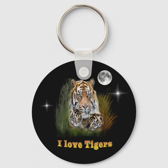 Porte-clés J'aime les tigres (Recto)