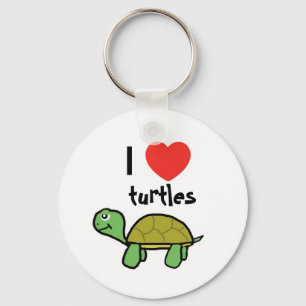 Porte-clés J'aime les tortues
