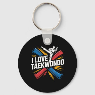 Porte-clés J'aime l'esprit des arts martiaux Taekwondo
