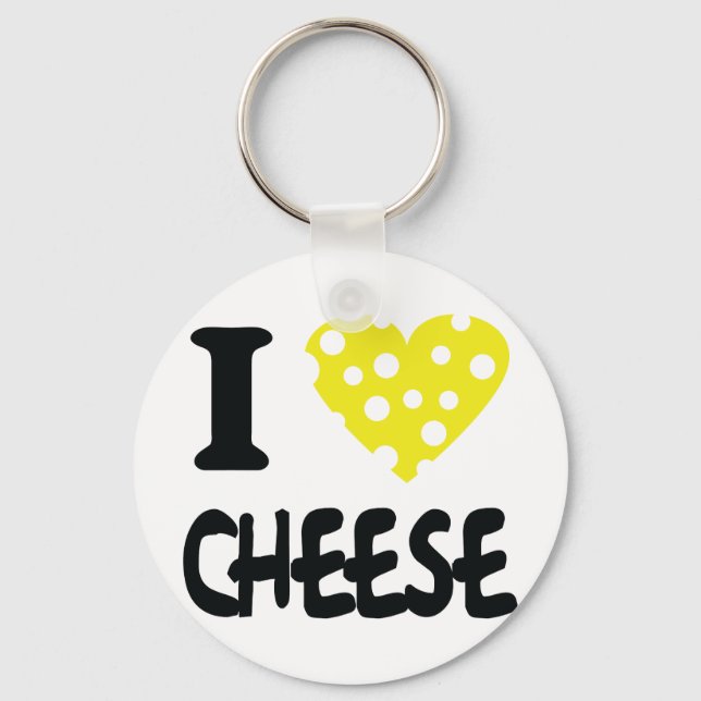 Porte-clés J'aime l'icône fromage (Recto)